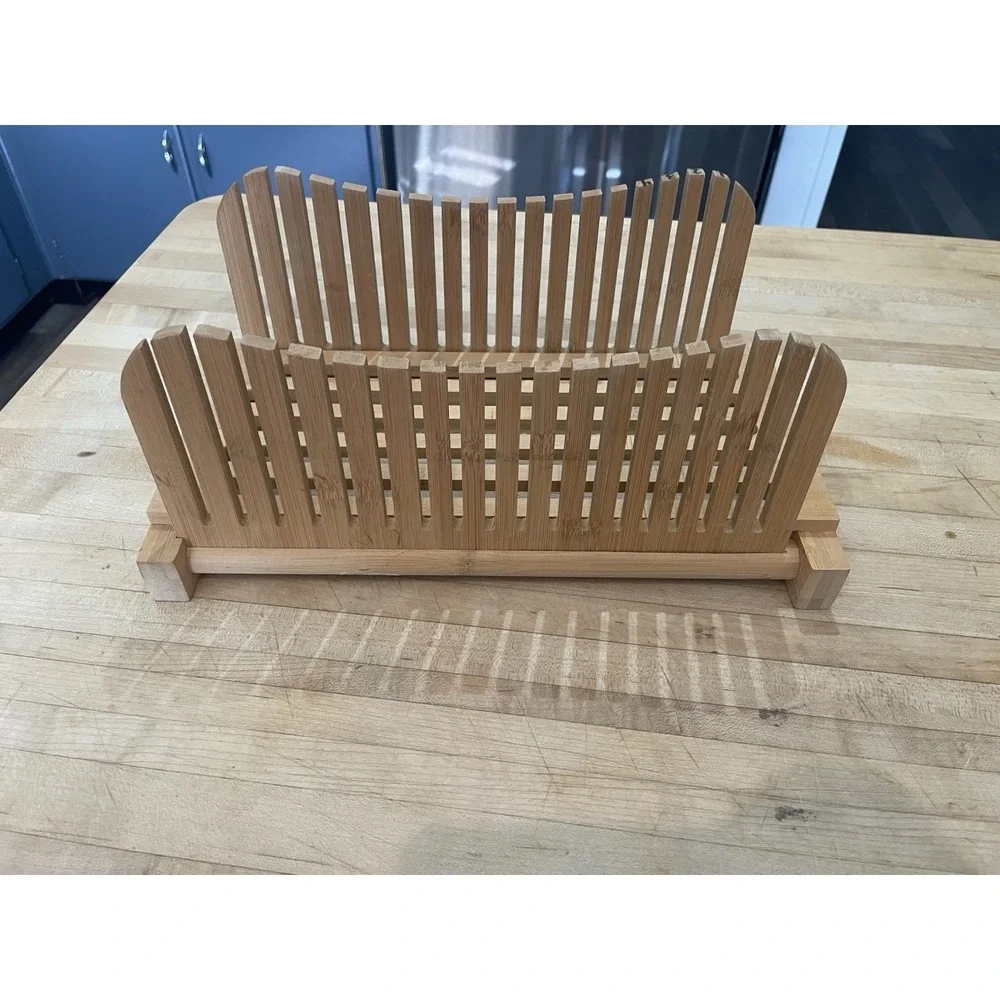 Bamboo Wooden Bread Slicer / Slotted Knife Sections - Designed